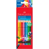 Faber-Castell Colour Grip Crayons de couleur Effaçables Lot de 10 (3 ans et +)