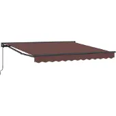 vidaXL Armature d'auvent marron 350 x 250 cm en polyester avec revêtement PU