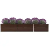 vidaXL Lit surélevé de jardin Acier galvanisé 480x80x45 cm Brun