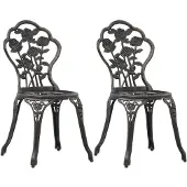 vidaXL Chaises de bistrot 2 pcs. Bronze fonte d'aluminium