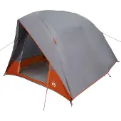 vidaXL Tente de camping avec toit, gris et orange, 275 x 230 x 140 cm, en taffetas