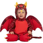 My Other Me Fun Company Dragon Costume Rouge 7-12 Months Enfants