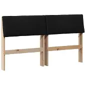 vidaXL Tête de lit rembourrée noire 150 cm Pin massif