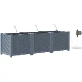 vidaXL Pots de jardin Gris clair 120 x 40 x 37.5 cm Acier