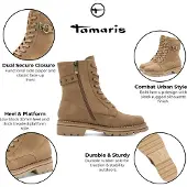 Tamaris Bottines à lacets camel