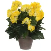 Mica Decorations Bégonia Artificielle Jaune En Pot H30