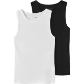 TWO SOON Maillot de corps noir / blanc