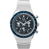 Timex Montre à affichage analogique ' x Peanuts Q Chronograph ' noir / argent