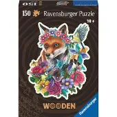 Ravensburger Puzzle en bois Renard coloré, 150 pièces robustes et naturelles, dont 15 petits objets fantaisie en bois. Qualité supérieure - Pour enfants