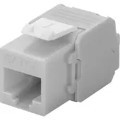 Goobay Module Keystone RJ45 CAT 6A, UTP, gris clair - largeur 16,5 mm, type crocodile, bornier pour montage LSA sans outil