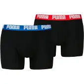 Puma Hommes, Sous-vêtements, Basic Boxer, Noir, Bleu, Rouge, (lot de 2, M)