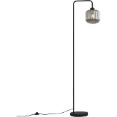 QAZQA Lampadaire intelligent noir avec verre fumé incluant WiFi A60 - Ana