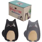 Puckator Feline Fine Schwarze und Graue Katze Salz- und Pfefferstreuer