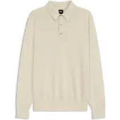 BOSS Polo en maille de laine mélangée avec différentes structures