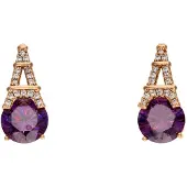 NAEMI Boucles d'oreilles or / violet