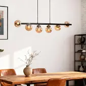 LumenXL Suspension design 6 lumières verre ambré - Guadeloupe