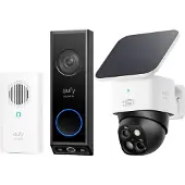 Eufy Security E340 Video Deurbel met Chime + Security S340 Solocamera †“ SoloCam - (Sans fil, WiFi)