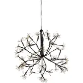 Luca Lighting Suspension de Noël sphérique noire 40 cm LED incluse avec minuterie IP44 - Nobu