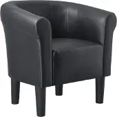 En.casa Fauteuil 'Jelgava' 70x70x58 cm similicuir noir