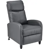 En.casa Fauteuil de relaxation Bregenz Fauteuil de relaxation 102x60x92 cm Fauteuil de télévision Fauteuil avec dossier réglable Fauteuil TV en simili cuir Gris []