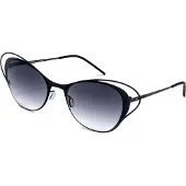 Italia Independent MOD 0219 I THIN METAL, lunettes de soleil pour femmes, noir et gris, dimensions : 52/20/140