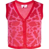 Mymo Cardigan rose foncé / rouge feu