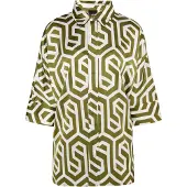 Dreimaster Klassik Chemisier olive / blanc cassé