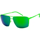 Italia Independent MOD 0210 I THIN METAL, lunettes de soleil pour hommes, monture verte, verres verts, dimensions : 61/13/140