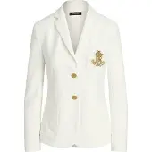 Ralph Lauren pour femme. 200797305001 Blazer en jacquard et métal blanc (XXL), Casuel, Coton