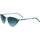 Italia Independent MOD 0203 I THIN METAL, monture en métal havane, verres vert aquatique, 55/19/140. Lunettes de soleil pour femmes