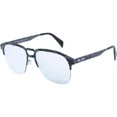 Italia Independent I I MOD METAL 0502, lunettes de soleil noires effet craquelé, pour hommes, dimensions : 54/16/145