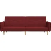 vidaXL Canapé-lit à 2 places rouge bordeaux tissu