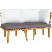 vidaXL Ensemble de salon de jardin 2 pièces avec coussins en bois massif d'acacia