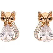 Faina Boucles d'oreilles or rose / transparent