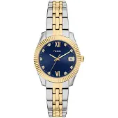Fossil Montre à affichage analogique 'SCARLETTE' bleu marine / or / argent