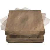 En.casa Table basse 'Florenz' Table de salon carrée 76 x 76 x 38 cm plateau pivotant imitation bois