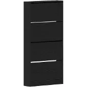 vidaXL Armoire à chaussures avec porte Chêne noir 80 x 21 x 163.5 cm