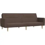 vidaXL Canapé-lit à 2 places taupe tissu