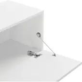 En.casa Étagère suspendue « Evaton » à 2 abattants, 140 x 33 x 30 cm, blanche, finition brillante
