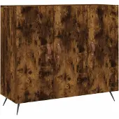 vidaXL Sideboard chêne fumé 90x34x80 cm bois composite