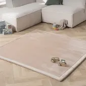 Little Olly Tapis de jeu carré - Jip Beige | 120x120 cm | Carré | Tissage plat