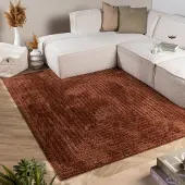 FRAAI Tapis scandinave - Lova Frames Terracotta | 120x170 cm | Rectangulaire | Pile haute