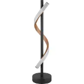 Globo Lampe de table LED, métal, noir mat, aspect bois, H 49,3 cm