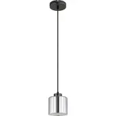 Globo Lampe à suspendre, noir-chrome, verre, chromé, H 120 cm