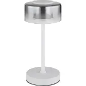Globo Lampe de table de conception Belinda Blanc avec verre fumé