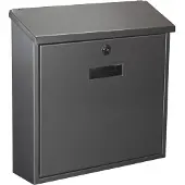 Perel Brievenbus Monaco, wandmontage, met naamplaatje, incl. 2 sleutels, afmetingen (H x B x D) 36.8 x 36.5 x 10 cm, zilverkleurig