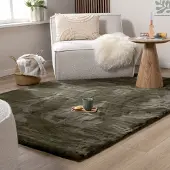 NATURL. Tapis doux à poils longs - Comfy Supreme Vert | 80x150 cm | Rectangulaire | Pile haute