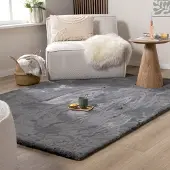 NATURL. Tapis doux à poils longs - Comfy Supreme Anthracite | 200x290 cm | Rectangulaire | Pile haute