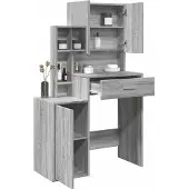 vidaXL Coiffeuse avec armoire Gris Chêne Sonoma 80x35x132 cm