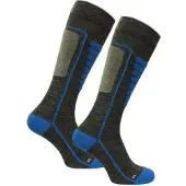 Norfolk Courchevel, chaussettes de ski, gris/bleu